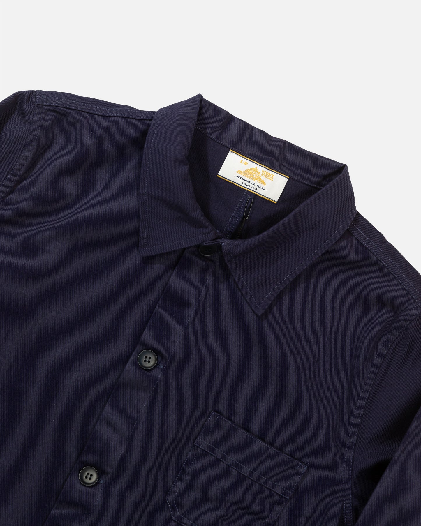 Le Mont Saint Michel Navy Cotton Twill Work Jacket