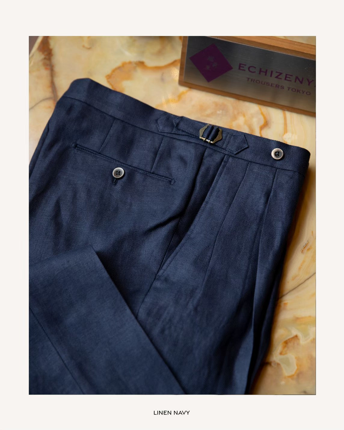 Echizenya Navy Linen Pants