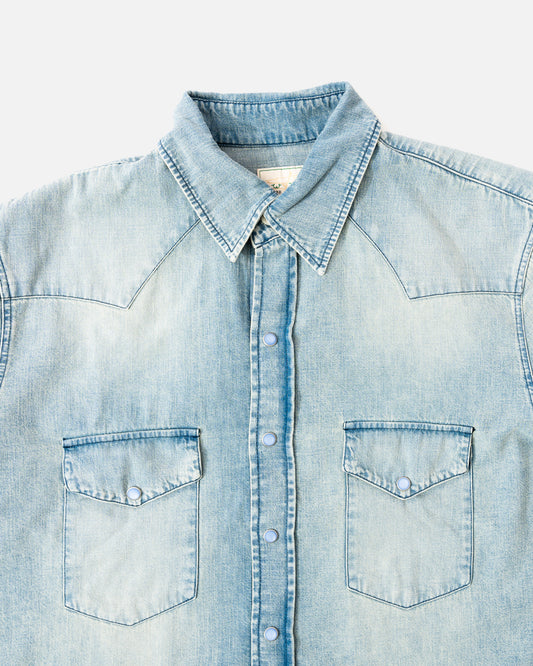 Wythe New York Denim Pearlsnap Shirt - Washed Indigo