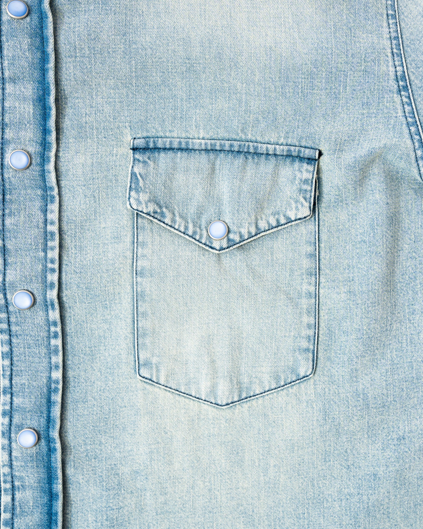 Wythe New York Denim Pearlsnap Shirt - Washed Indigo