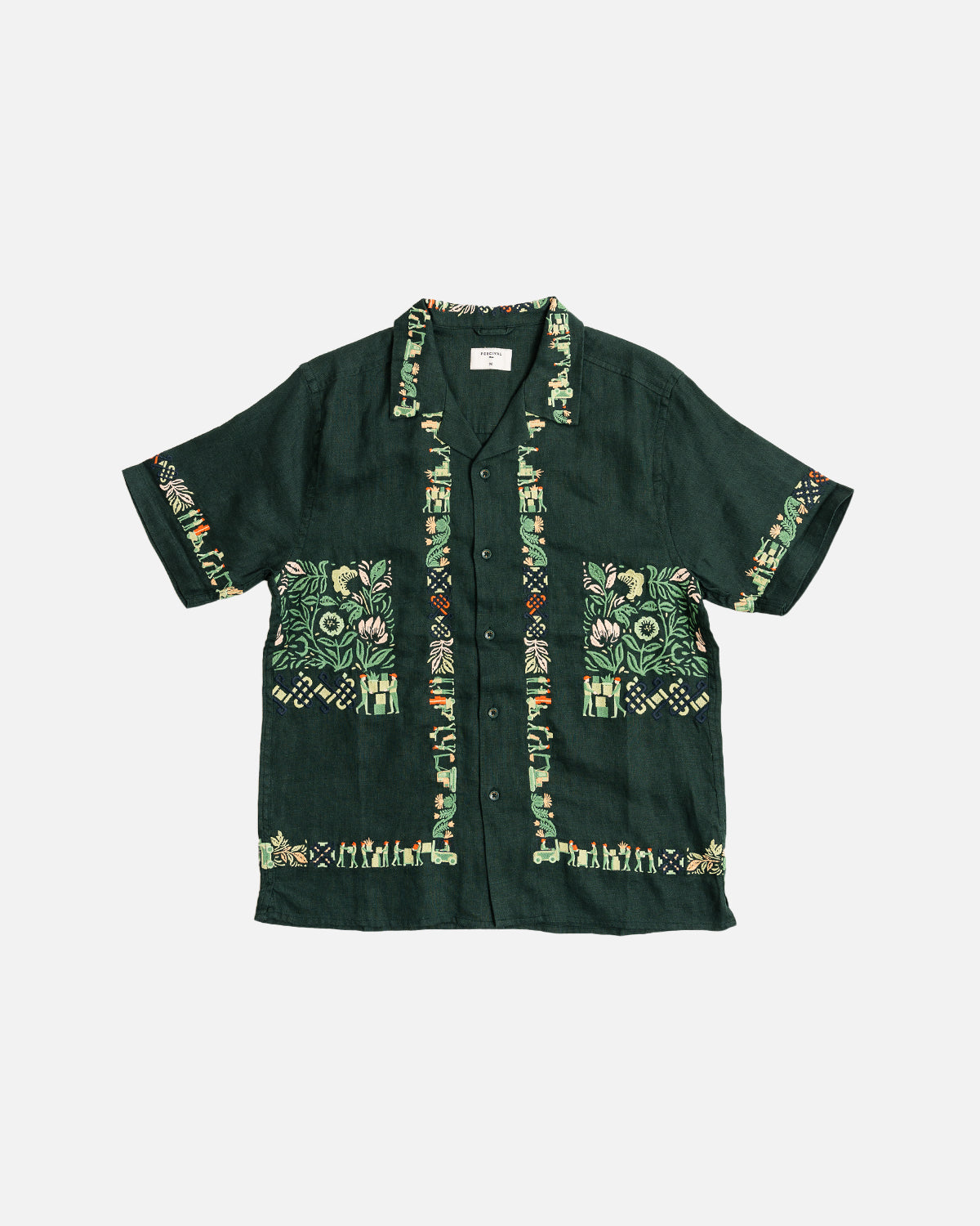 Percival Import Embroidered Cuban Shirt