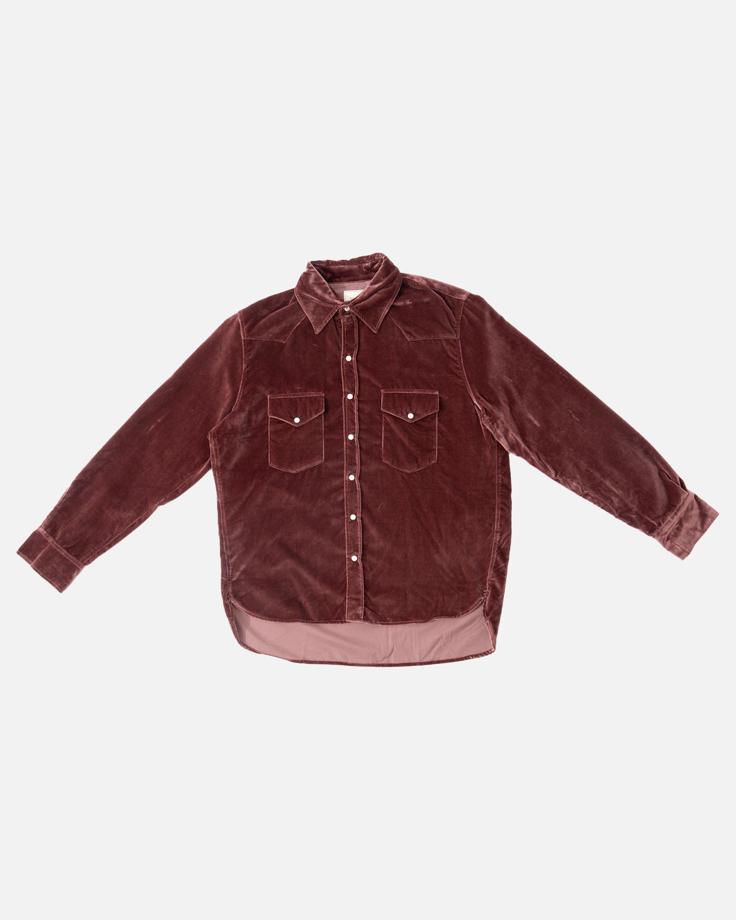 Wythe Velvet Pearlsnap Shirt - Plum