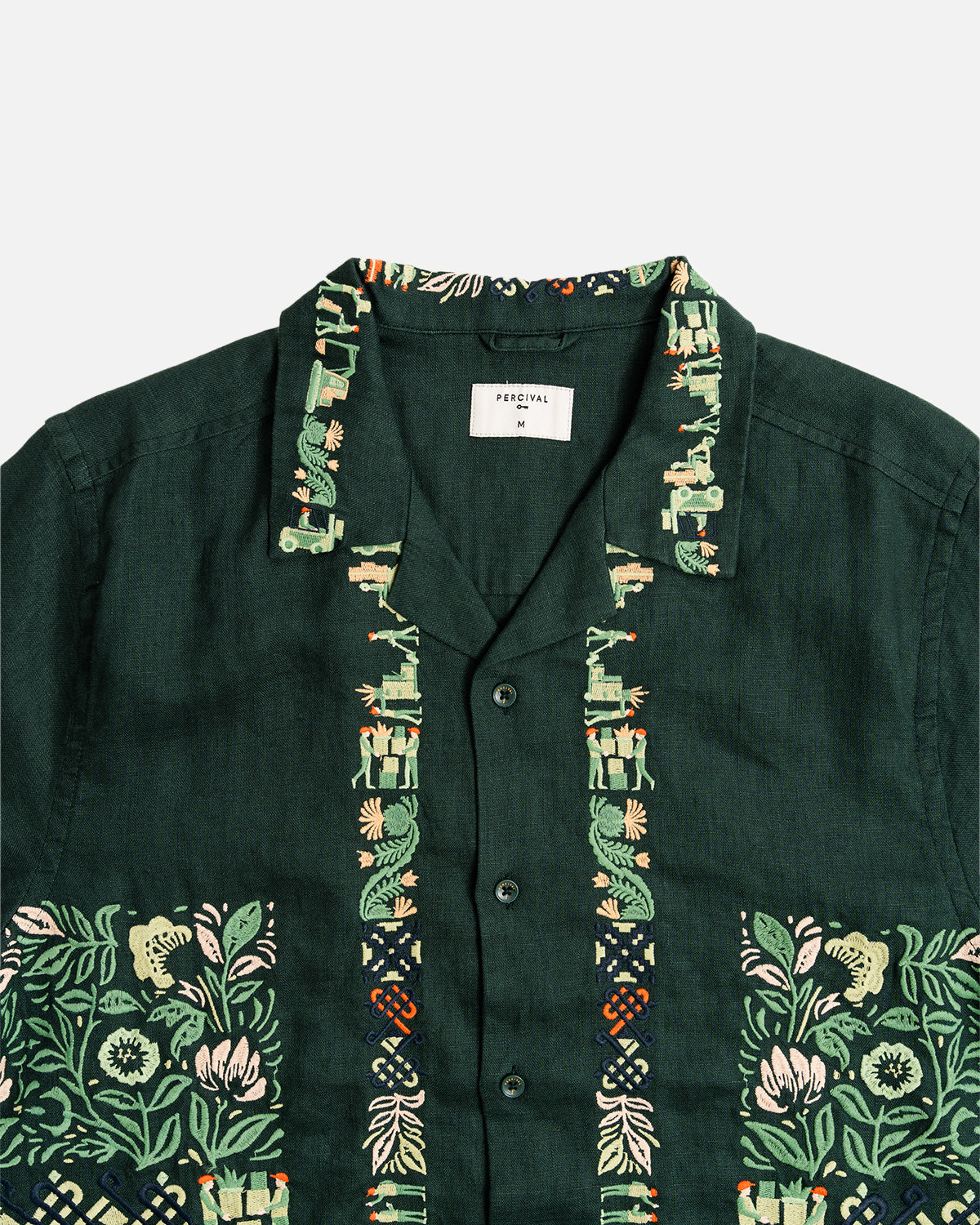 Percival Import Embroidered Cuban Shirt