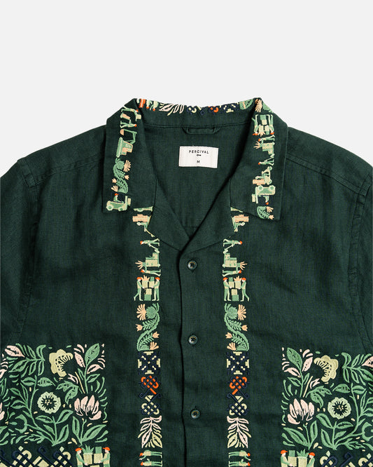 Percival Import Embroidered Cuban Shirt