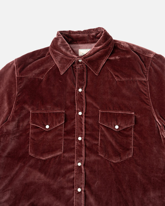 Wythe Velvet Pearlsnap Shirt - Plum