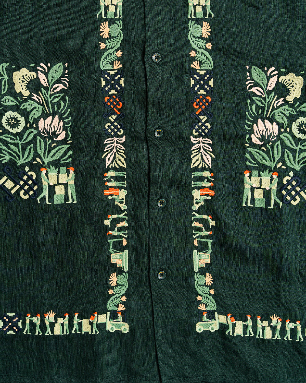 Percival Import Embroidered Cuban Shirt