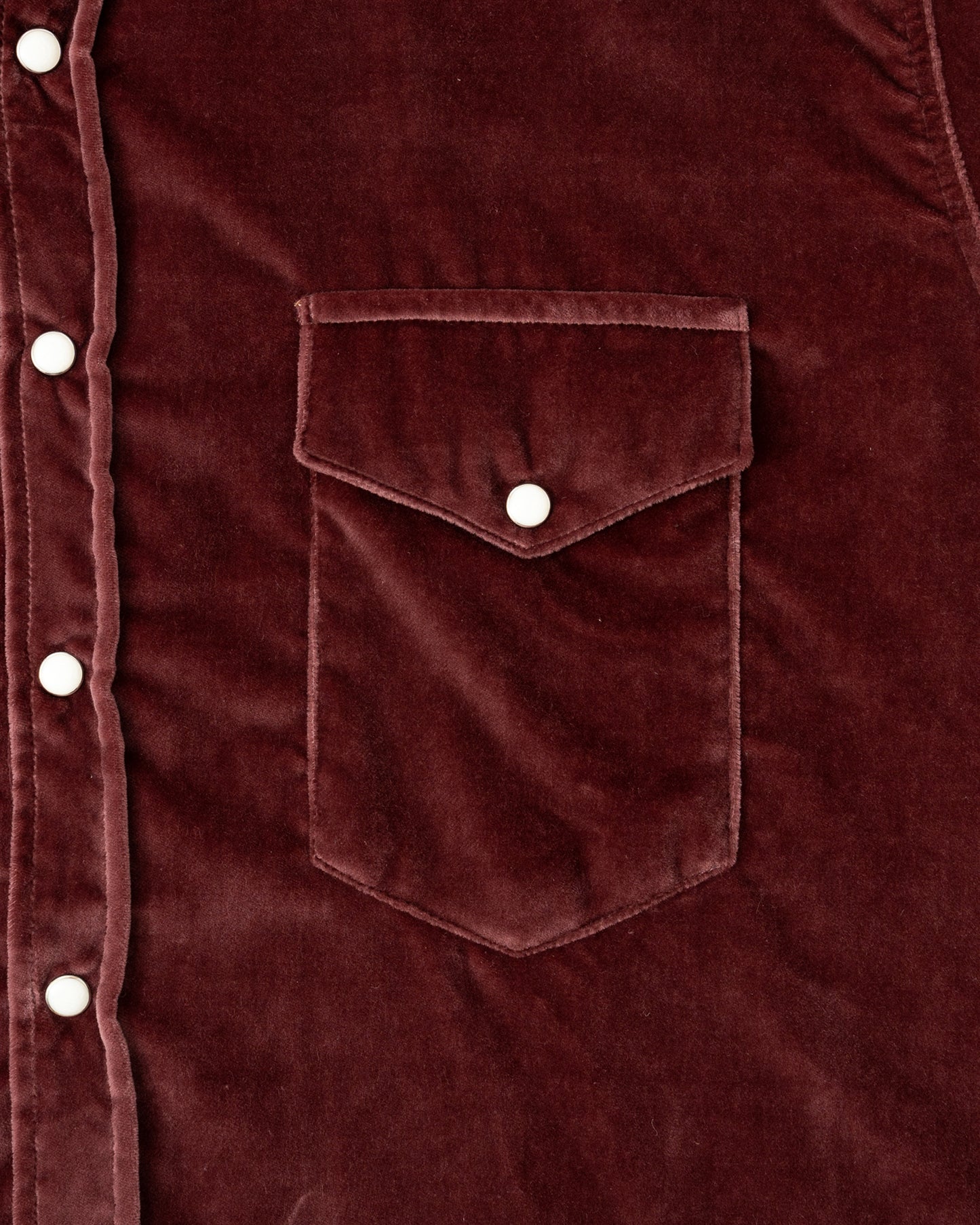 Wythe Velvet Pearlsnap Shirt - Plum