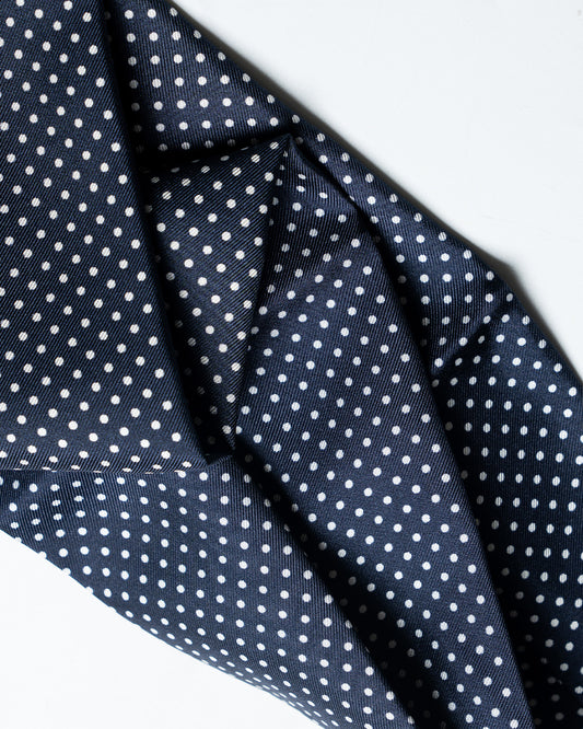 YK Navy Polka Dot Scarf FW24