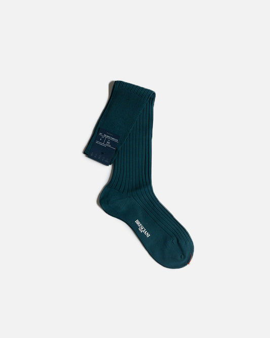 Bresciani 022 Pavone Ribbed Over The Calf Cotton socks