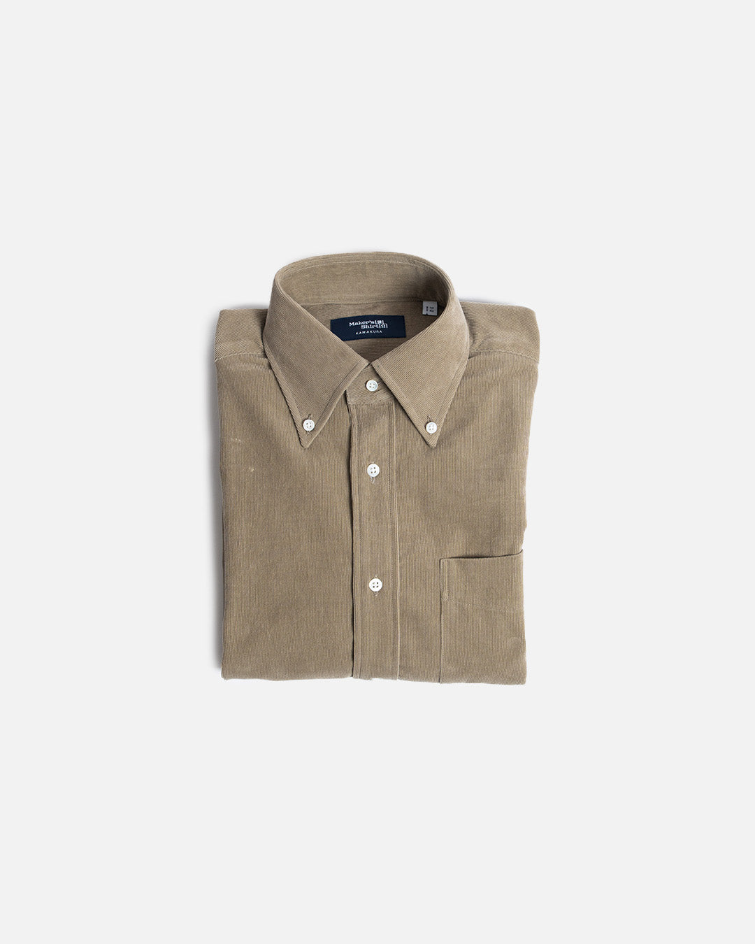 Kamakura Taupe Corduroy Button Down Shirt