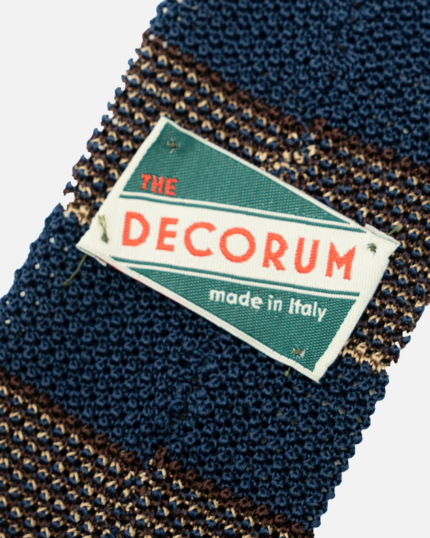 The Decorum Knit Tie in Navy/Beige