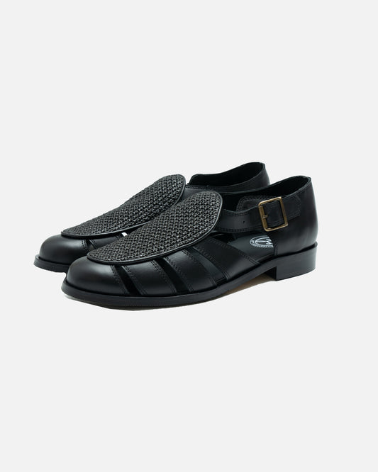 Jacques Solovière Franck Black Calf/Raffia Black