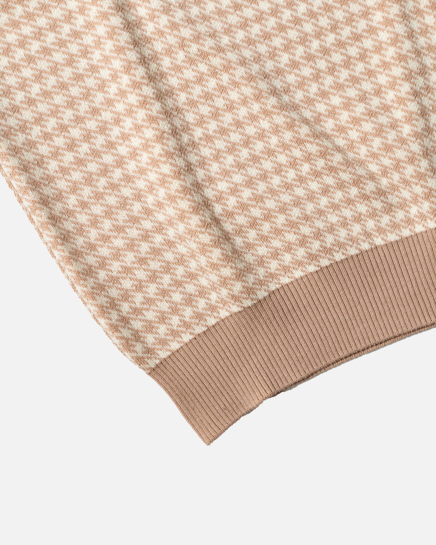 Iolo houndstooth Half Collar Polo Beige/Cream