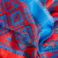 Calabrese Elephant Scarf - Red/Blue
