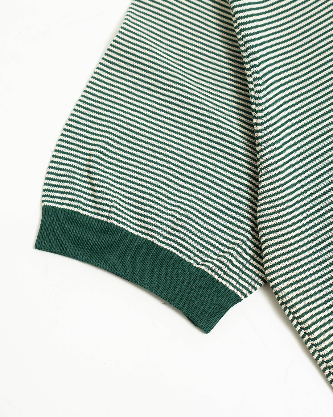 R.C.T. Striped Knit Semi Mockneck Tee – Green/Beige