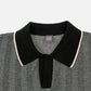 Iolo Herringbone Half Collar Polo Shirt Black