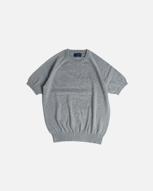 Decorum Crew Neck V-stitch Knit T-Shirt Grey