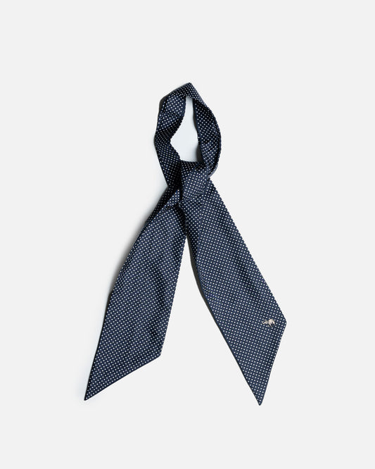 YK Navy Polka Dot Scarf FW24