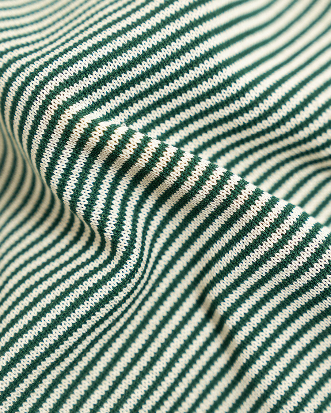 R.C.T. Striped Knit Semi Mockneck Tee – Green/Beige