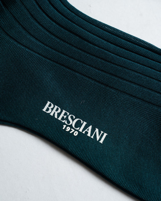 Bresciani 022 Pavone Ribbed Over The Calf Cotton socks