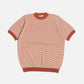 R.C.T. Striped Knit Semi Mockneck Tee – Brick/Beige