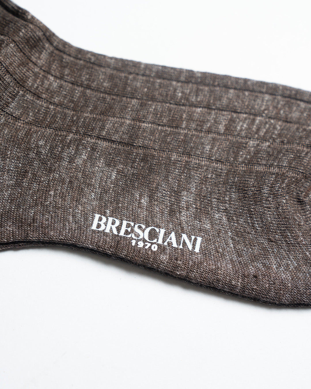 Bresciani LM121 Terra Ribbed Over The Calf Linen socks