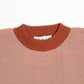 R.C.T. Striped Knit Semi Mockneck Tee – Brick/Beige