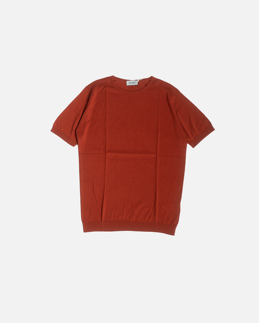 John Smedley Belden Sea Island Cotton T-Shirt Baked Red