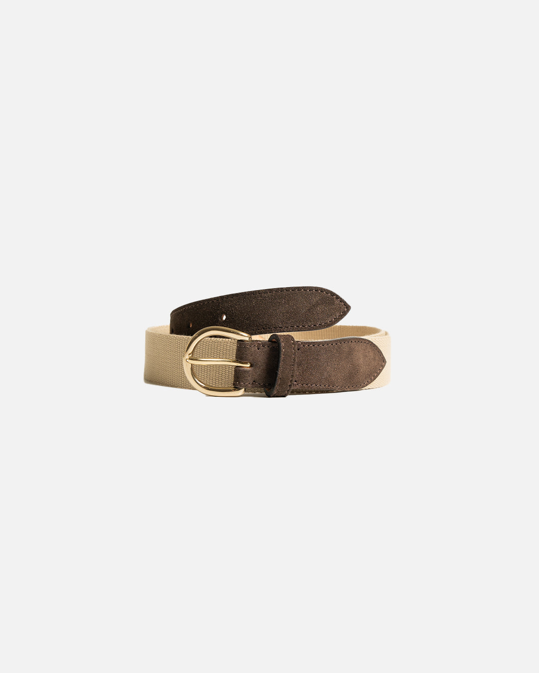 The Decorum Ribbon Canvas Belt Natural