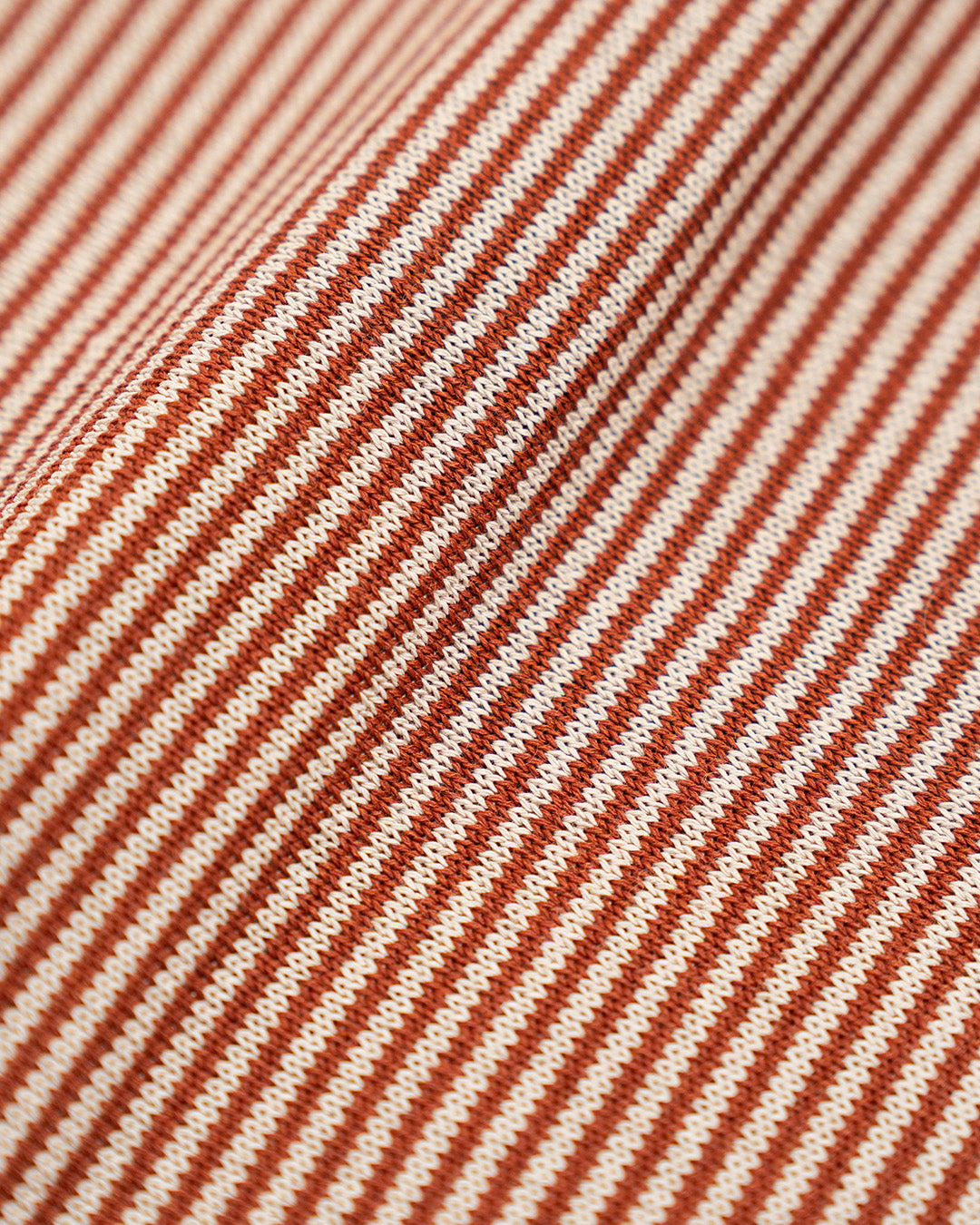 R.C.T. Striped Knit Semi Mockneck Tee – Brick/Beige