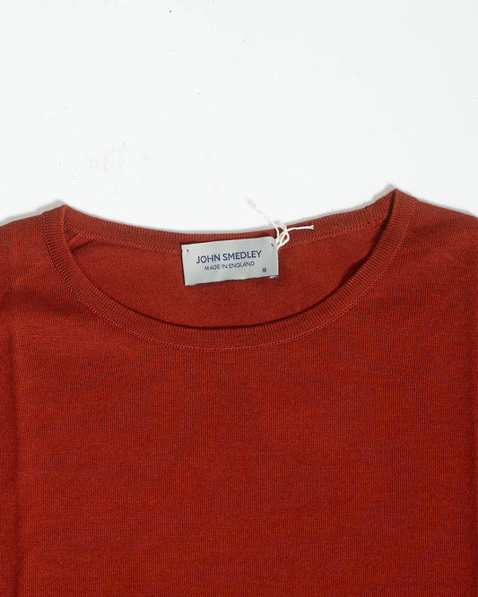 John Smedley Belden Sea Island Cotton T-Shirt Baked Red