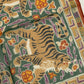 Drake's Tiger pocket square - Rust/Green