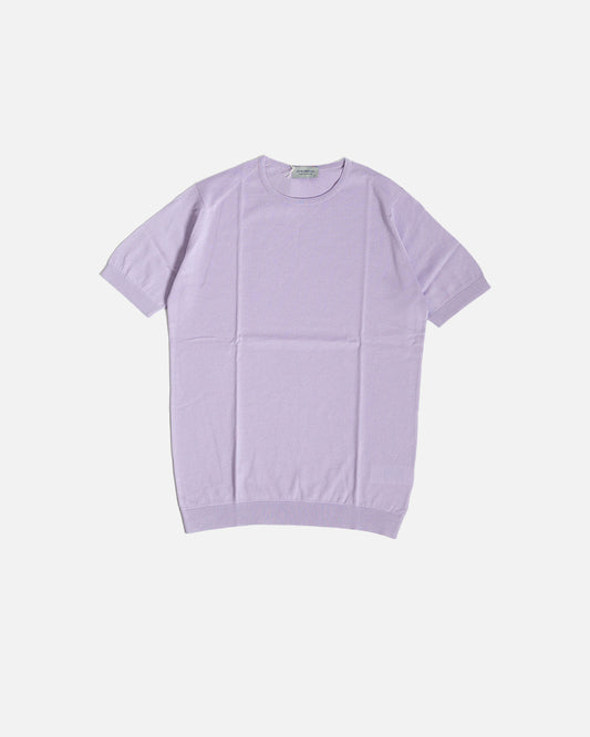 John Smedley Belden Sea Island Cotton T-Shirt Lilac Breeze