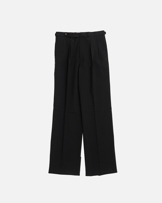 The Decorum Grant Trousers in Black Wool Seersucker