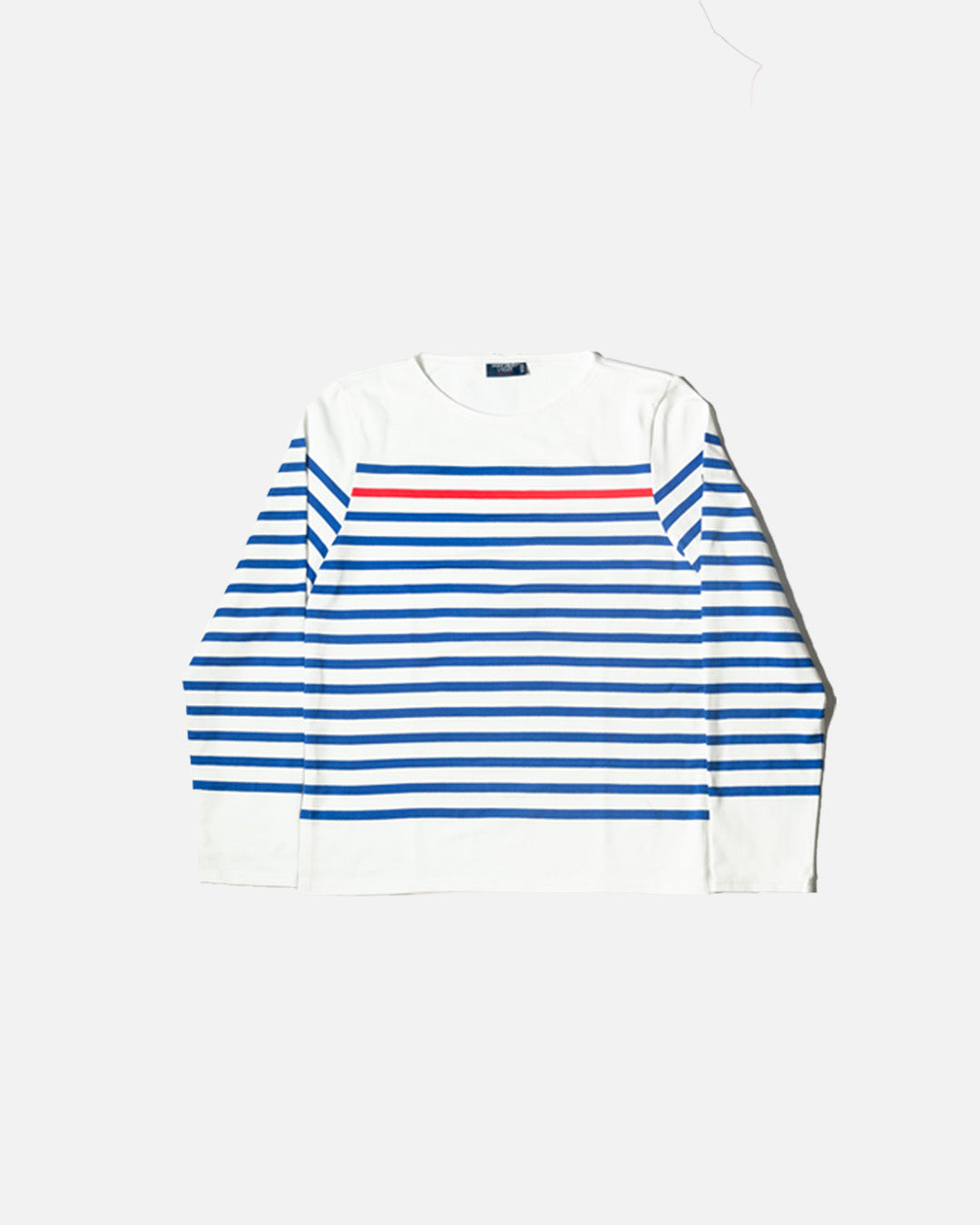 Saint James Long Sleeve Naval Ray Rouge in White/Red/Blue