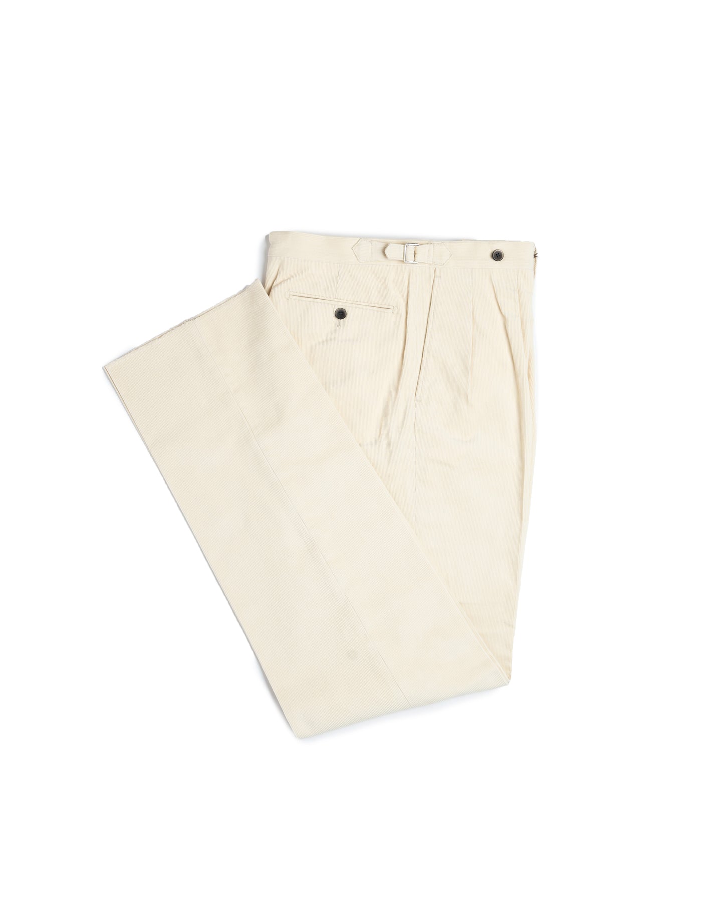 The Decorum Grant Trousers in Cream Cotton Corduroy