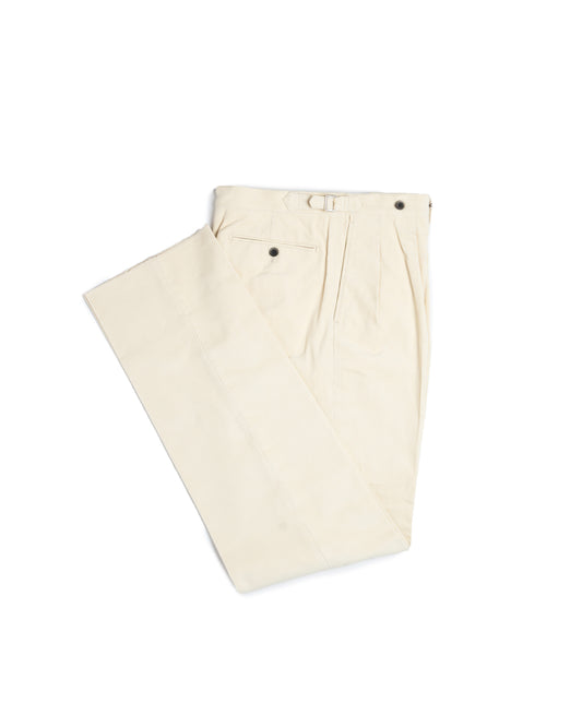 The Decorum Grant Trousers in Cream Cotton Corduroy