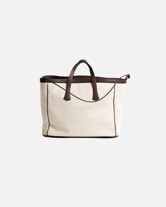 SAIC Firenze Canvas Tote Bag Natural/Burgundy