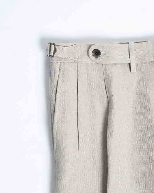 The Decorum Delon Trousers in Taupe Linen