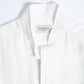 YK White Linen Stand Collar Work Jacket