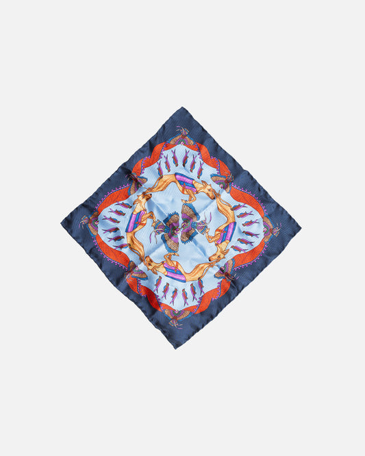Calabrese The Hound Pocket Square - Blue/Navy