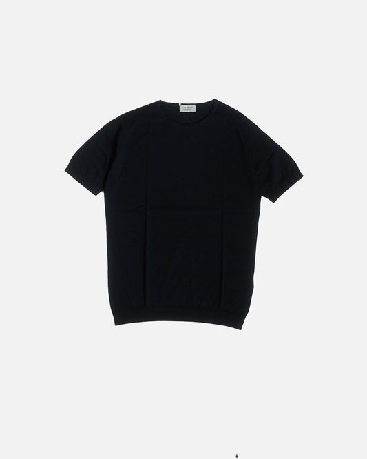 John Smedley Belden Sea Island Cotton T-Shirt Navy