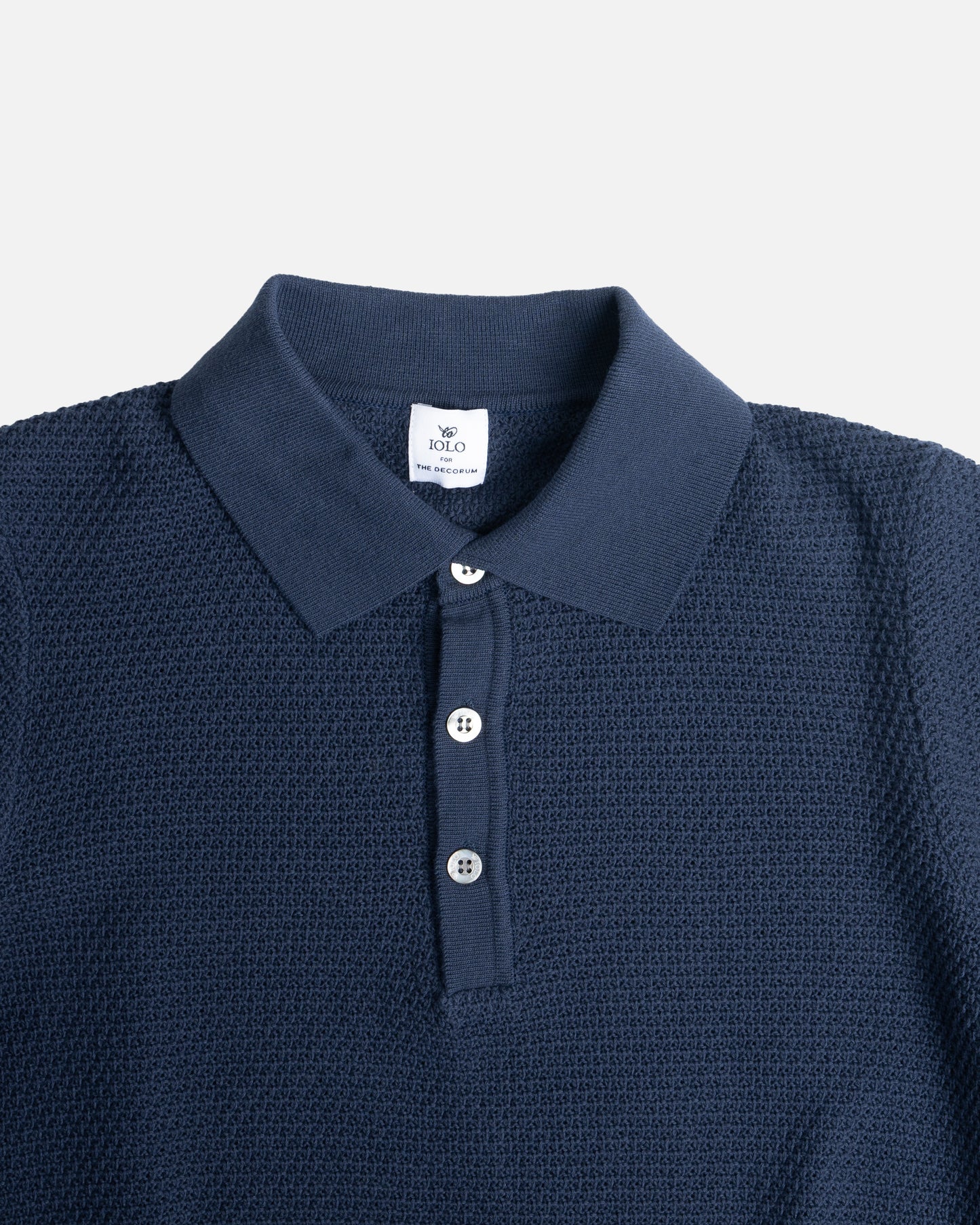 Iolo Textured Polo Shirt Navy