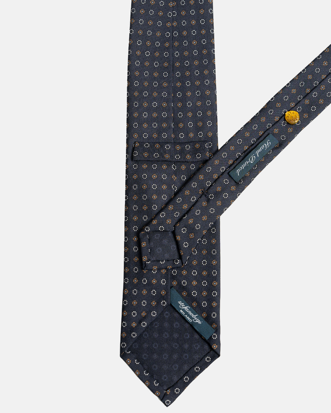 Bigi Cravatte Navy/Brown Floral Printed Tie