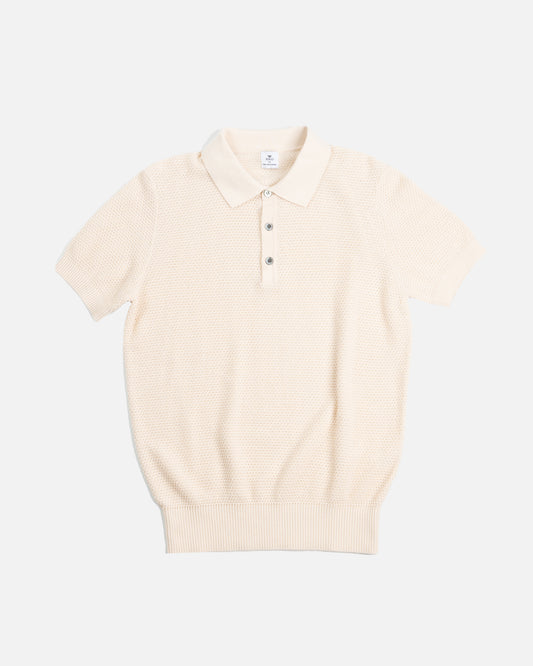 Iolo Textured Polo Shirt Cream