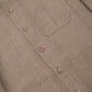 YK Dark Taupe Linen Stand Collar Work Jacket