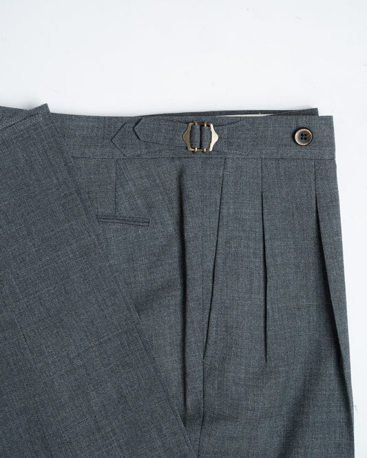 The Decorum Delon Trousers in Medium Grey Wool