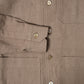 YK Dark Taupe Linen Stand Collar Work Jacket