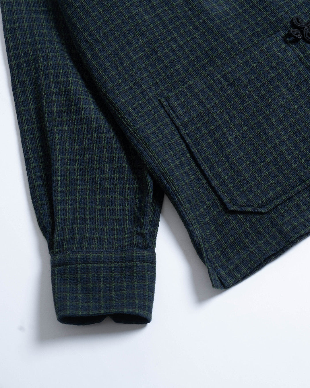 YK Navy / Green Mandarin Over Shirt