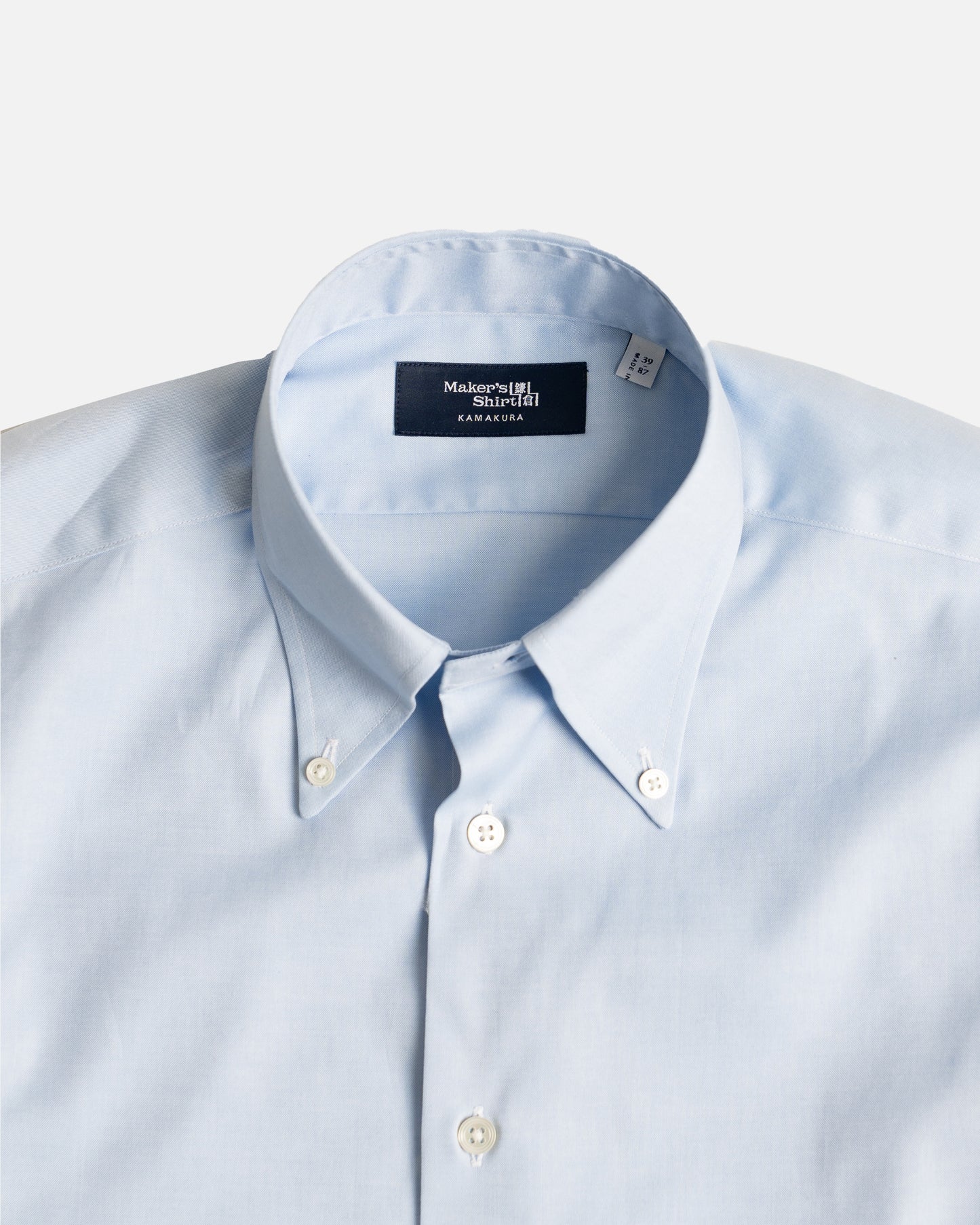 Kamakura Blue Pinpoint Button Down Napoli Shirt